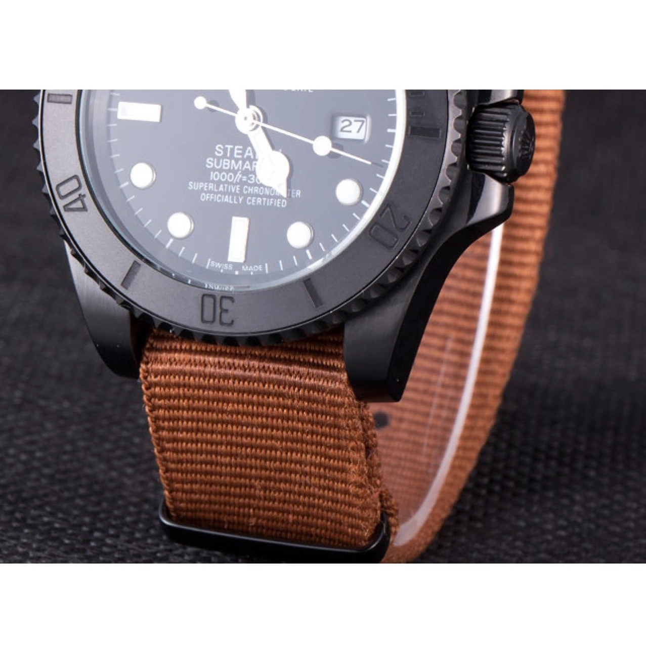 Rolex aaa copy Submariner Fabric Brown STEALTH Rolex Band MK rl426 IV 621388 0706